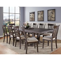 Contemporary 10 Piece Standard Height Dining Set with Leaves