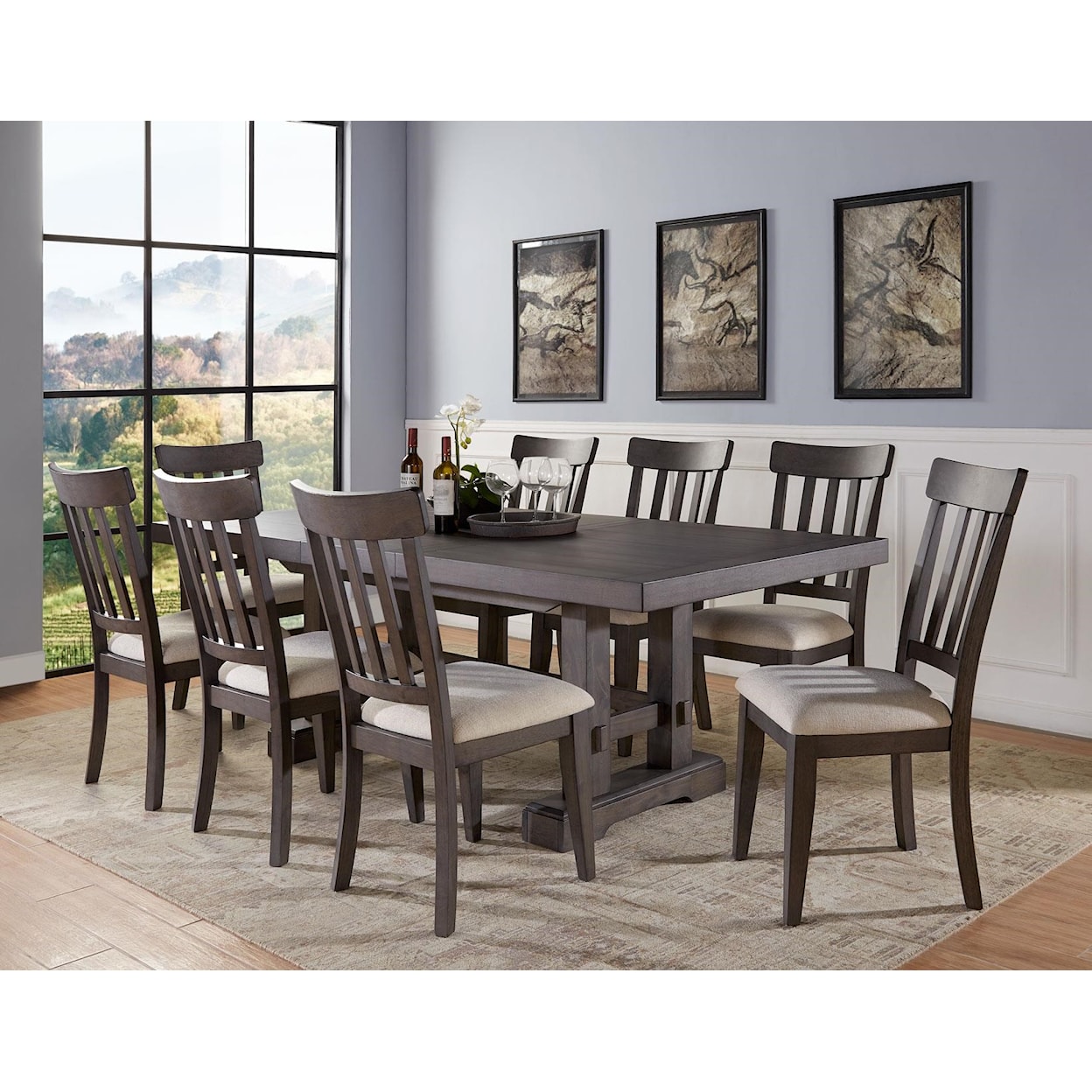 Steve Silver Napa 9-Piece Table and Chair Set