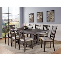 Contemporary 9-Piece Standard Height Dining Set with Leaves