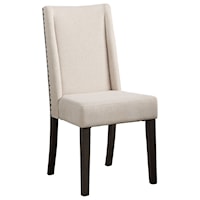 Contemporary Upholstered Side Chair with Nailhead Trim