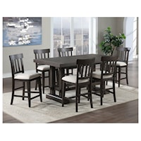 CONTEMPORARY 5-PIECE COUNTER HEIGHT DINING SET WITH LEAVES