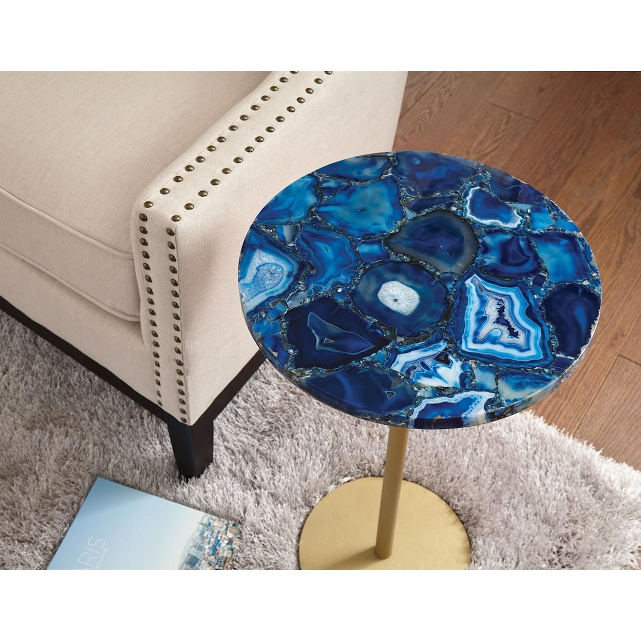 Steve Silver Oceana Agate Top Side Table