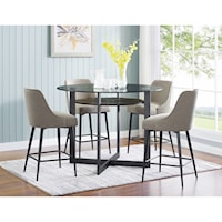 Contemporary 5 Piece Counter Dining Set