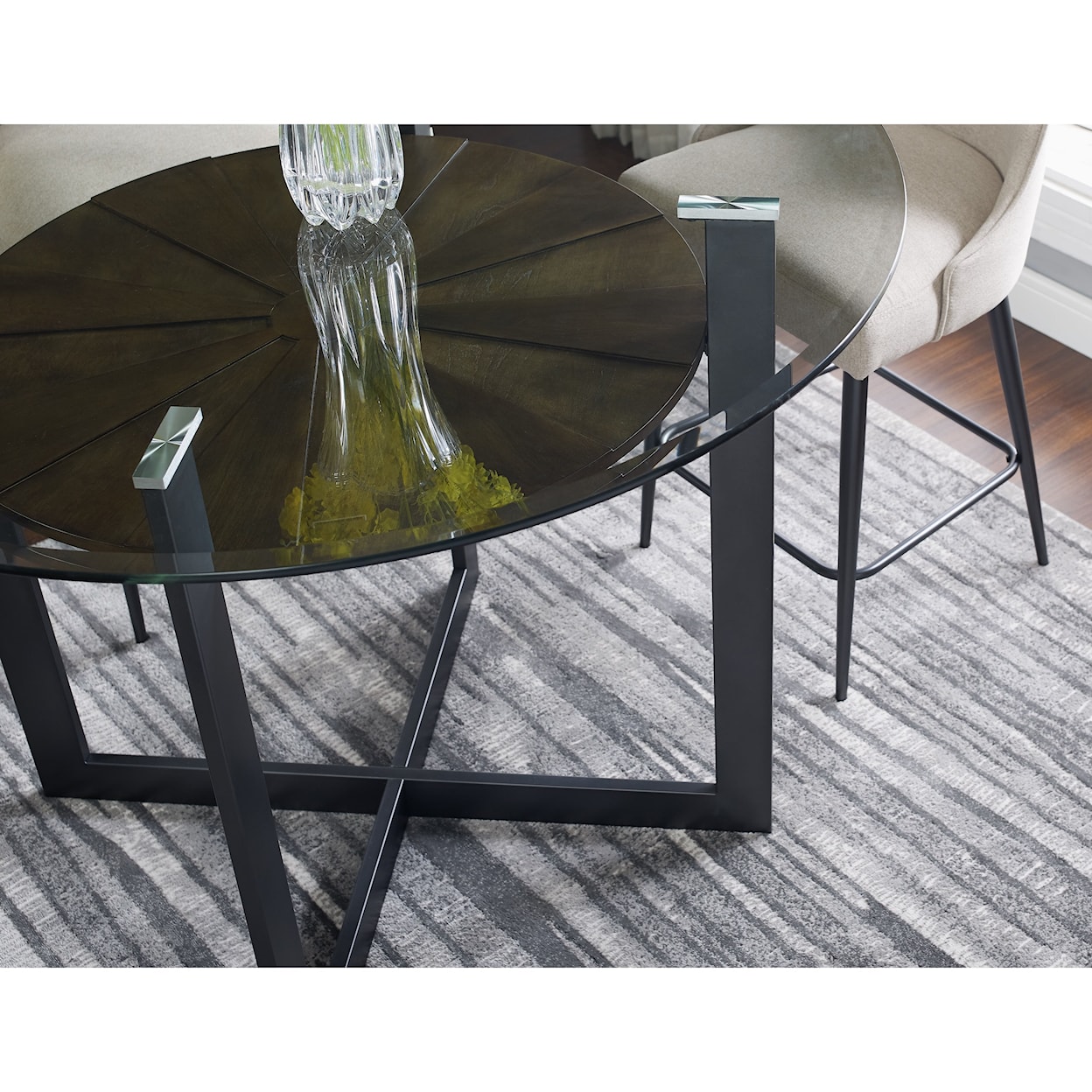 Prime Olson SS Round Glass Counter Table