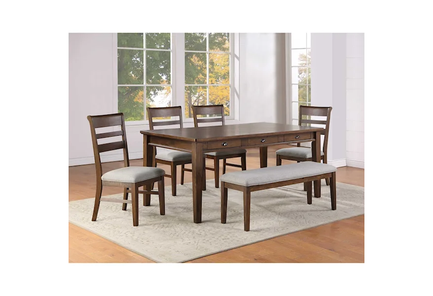 Ora 6-Piece Table, Chair, and Bench Set by Steve Silver at VanDrie Home Furnishings