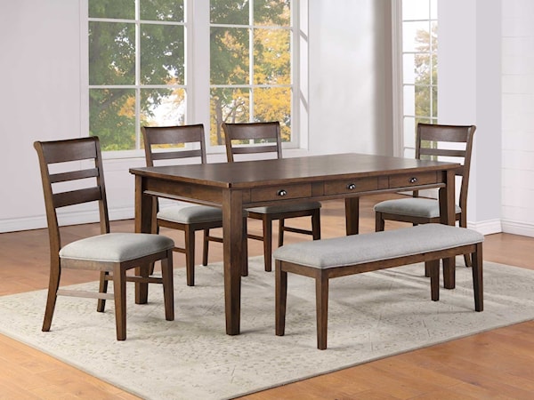 6-Piece Table, Chair, and Bench Set