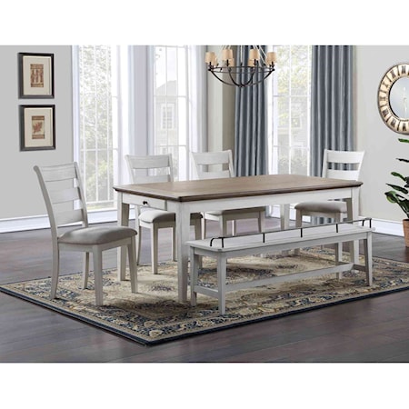 6-Piece Formal Dining Set with Bench 