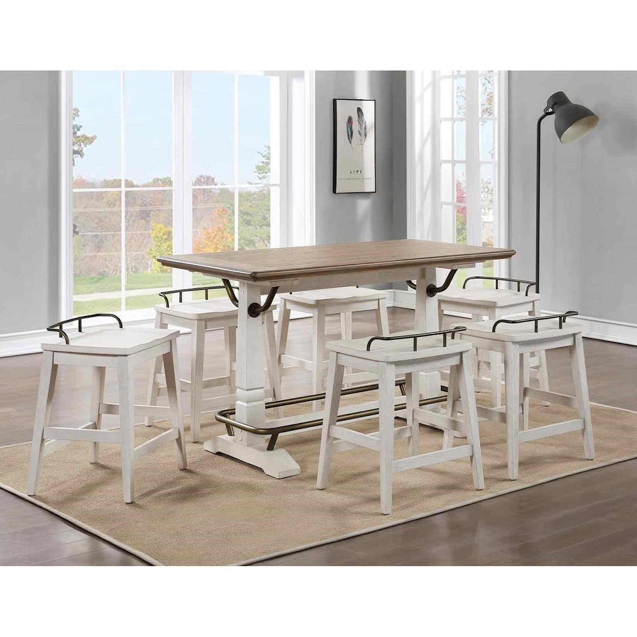 Prime Pendleton Counter Height Table and Stool Set