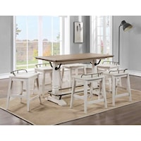 Modern Farmhouse Counter Height Table and Stool Set 