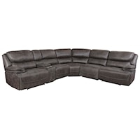 Contemporary Reclining Sectional Sofa with Cup Holders and USB Port