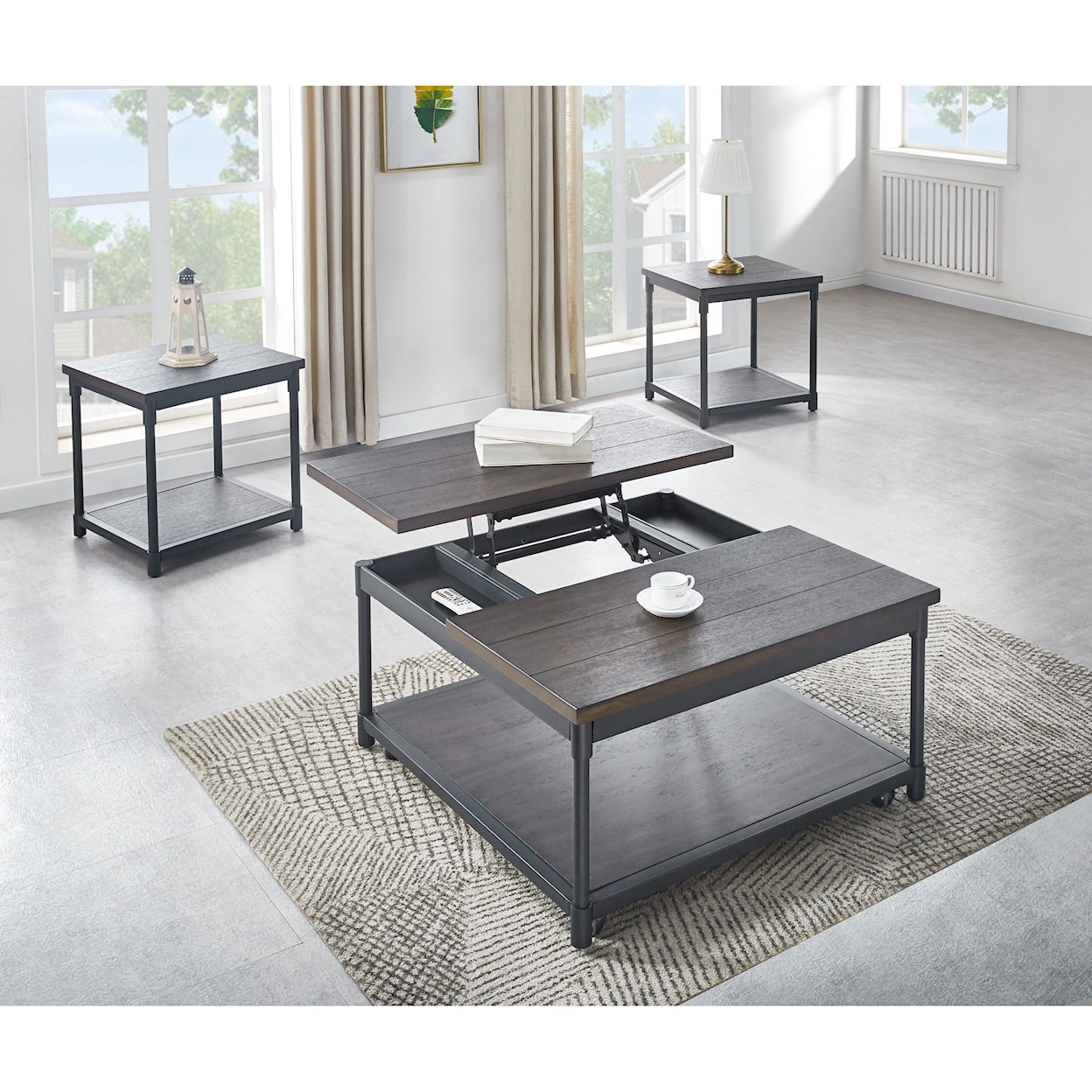 Steve Silver Prescott Lift-Top Square Cocktail Table w/ Casters