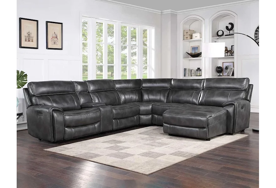 Provo 6 Piece Power Reclining Sectional Sofa by Steve Silver at Sam Levitz Furniture