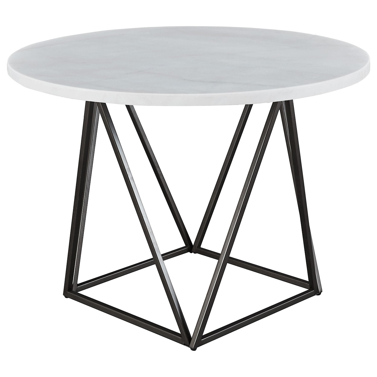 Steve Silver Ramona White Marble Top Round Dining Table