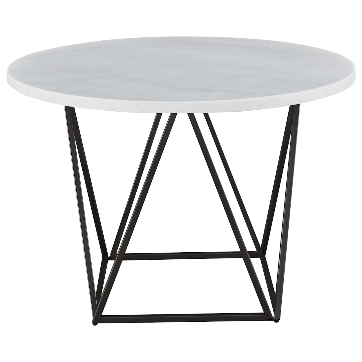 Steve Silver Ramona White Marble Top Round Dining Table