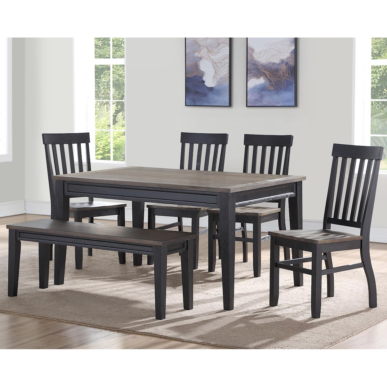Steve Silver Raven Dining Set with Bench