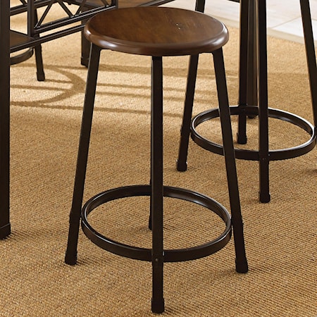 Round Counter Stool with Metal Legs