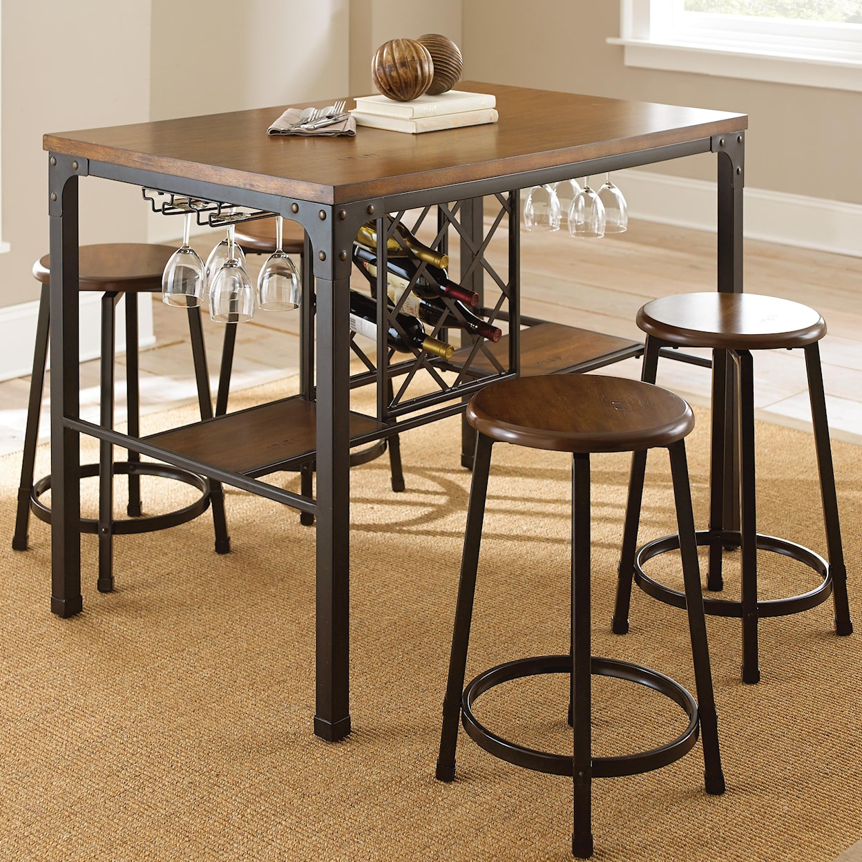 Prime Rebecca 5 Piece Counter Table Set