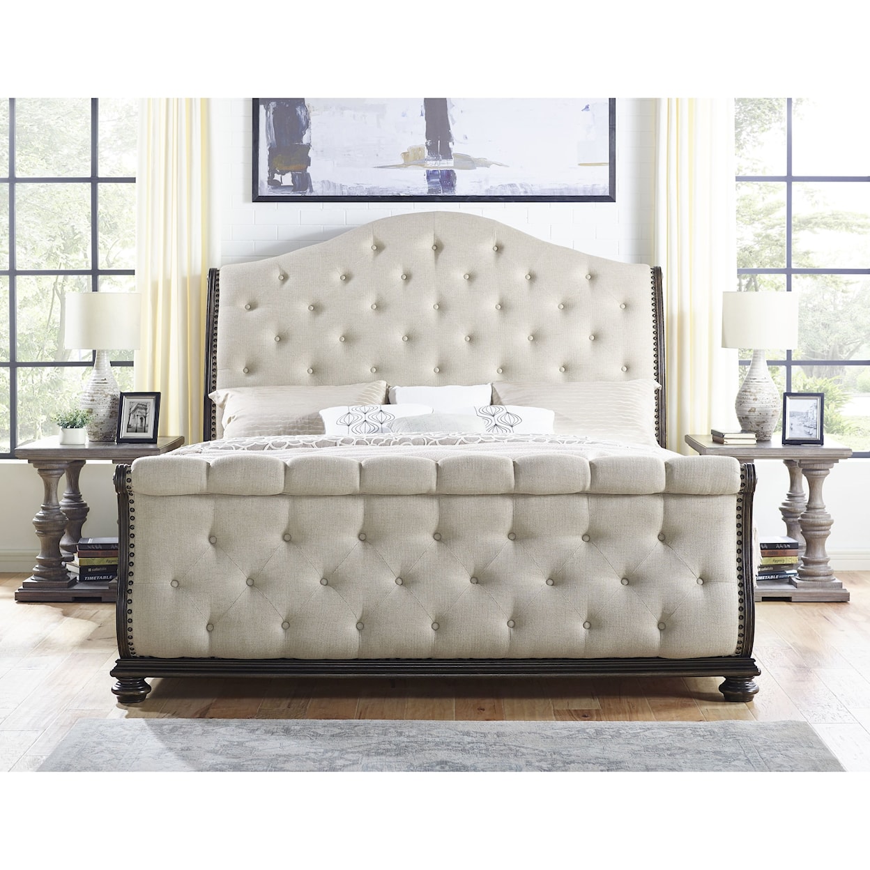 Steve Silver Rhapsody King Upholstered Sleigh Bed