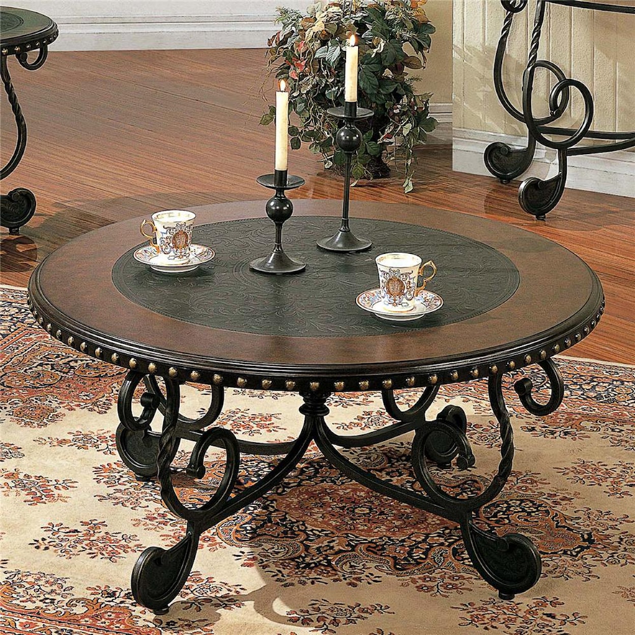 Steve Silver Rosemont Round Metal Cocktail Table