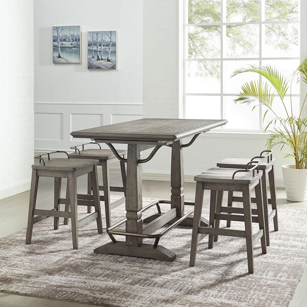 Prime Ryan 5-Piece Counter Height Table and Stool Set