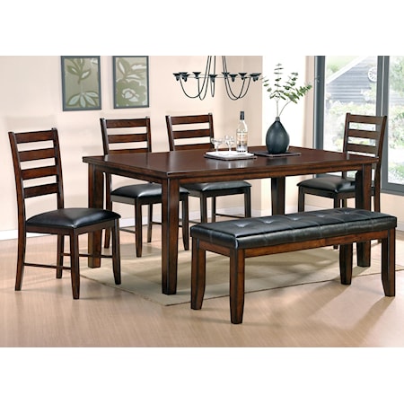 6-Piece Dining Table with Bench