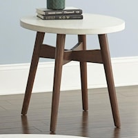 Silverstone&reg; Round End Table with Solid Wood Base