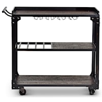 Rustic Industrial Style Cart w/ Casters