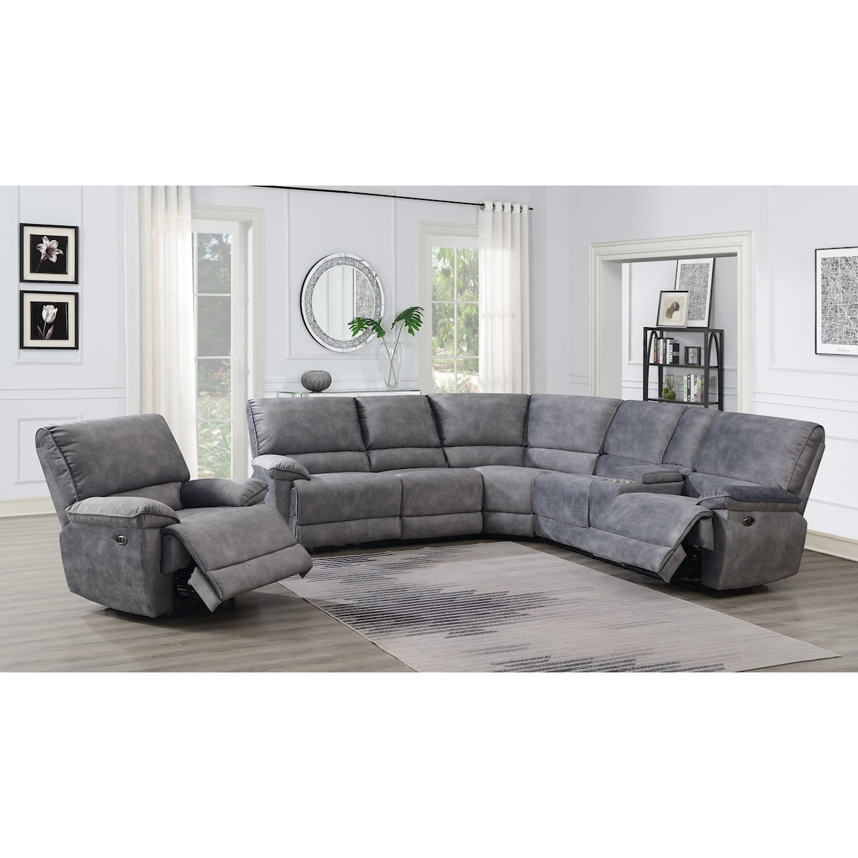 Steve Silver Simone 4-Seat Power Reclining Sectional Sofa