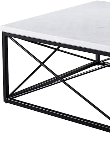 White Marble Top Square Cocktail Table
