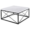Steve Silver Salter White Marble Top Square Cocktail Table