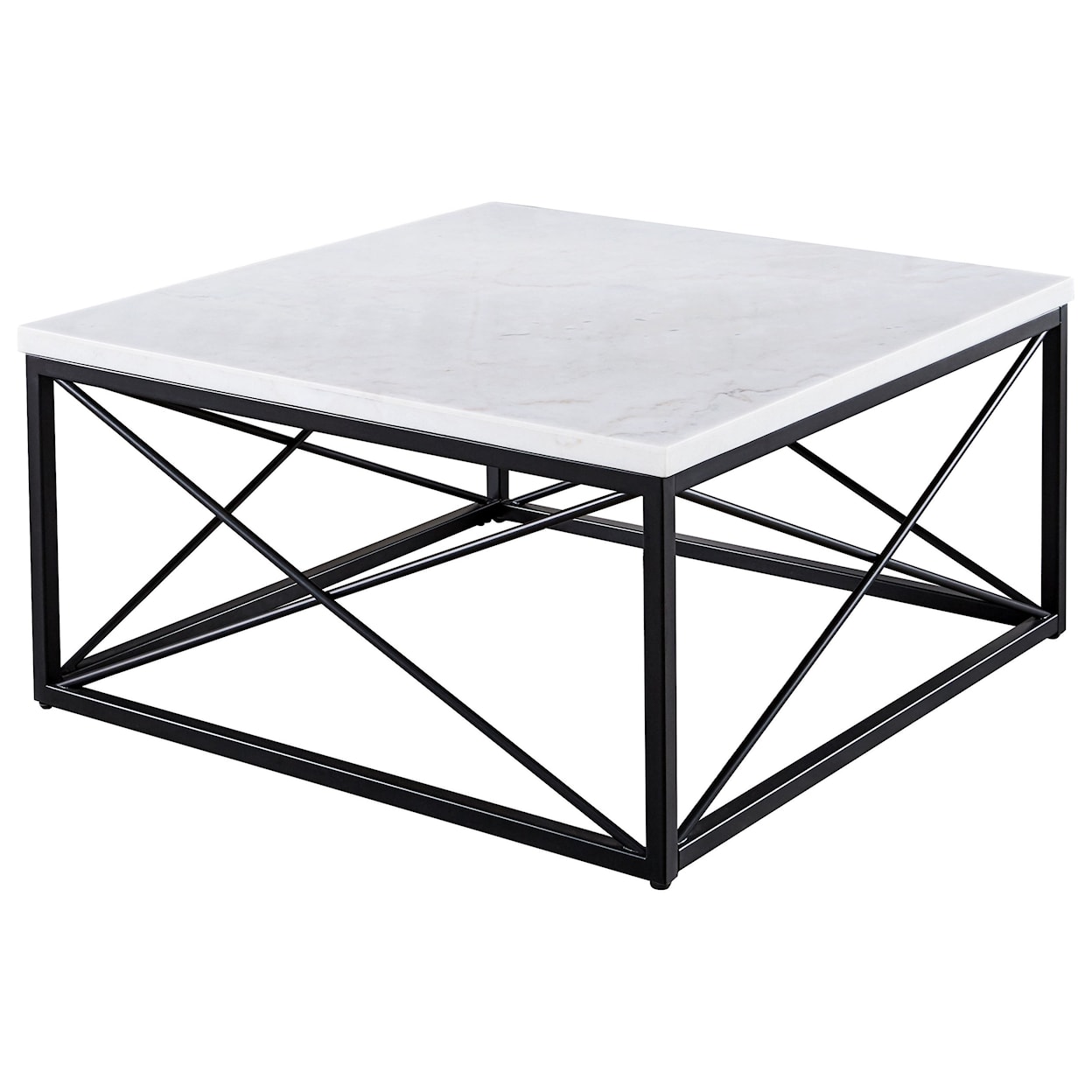 Prime Skyler White Marble Top Square Cocktail Table