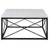 Steve Silver Salter White Marble Top Square Cocktail Table