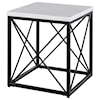 Prime Skyler White Marble Top Square End Table