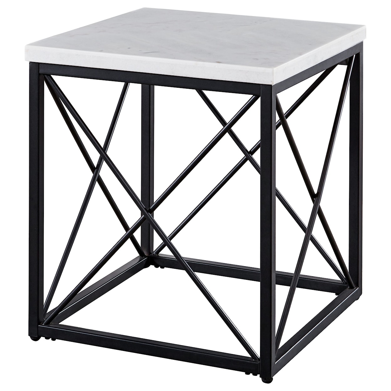 Steve Silver Skyler White Marble Top Square End Table