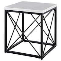 SKY WHITE MARBLE END TABLE |