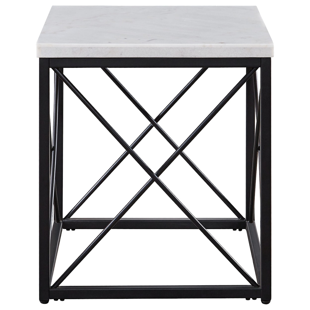 Steve Silver Salter Salter White Marble Top Square End Table
