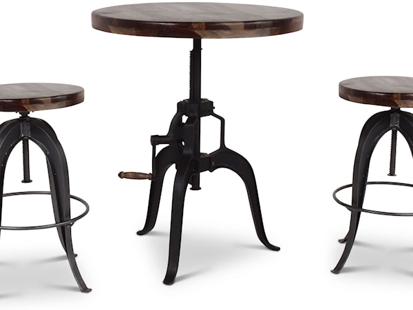 3 Pc Bar Table and Stool Set