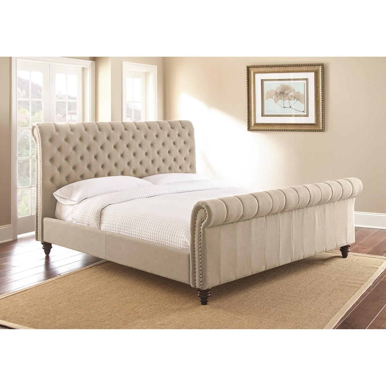 Belfort Essentials Swanson Queen Upholstered Sleigh Bed