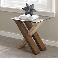 End Table with Glass Top