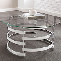 Cocktail Table with Spiral Metal Base