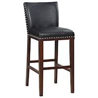 Bonded Leather Bar Chair with Nailhead Trim