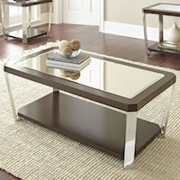 Contemporary Cocktail Table with Bottom Shelf