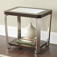 Contemporary End Table with Bottom Shelf