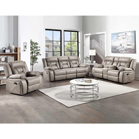 Manual Reclining Sofa with Drop Down Console, Glider Reclining Loveseat with Center Console and Glider Recliner Set
