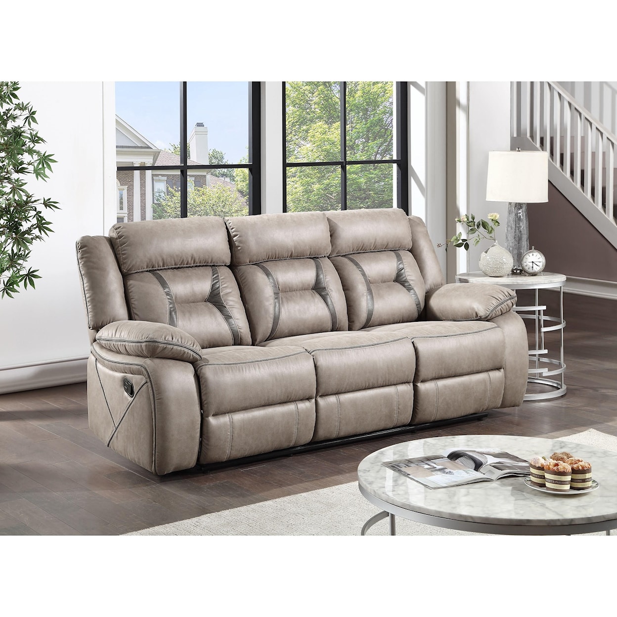 Steve Silver Tyson Manual Recliner Sofa