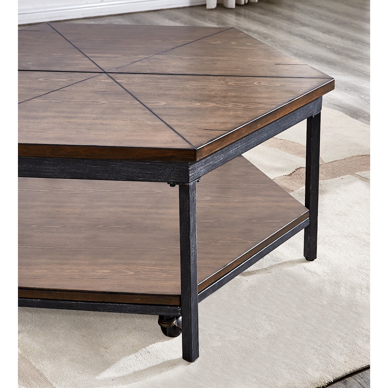 Steve Silver Ultimo Hexagon LiftTop Cocktail Table w/Casters