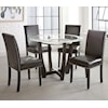 Steve Silver Verano 5pc 45" Round Glass Top Dining Table Set