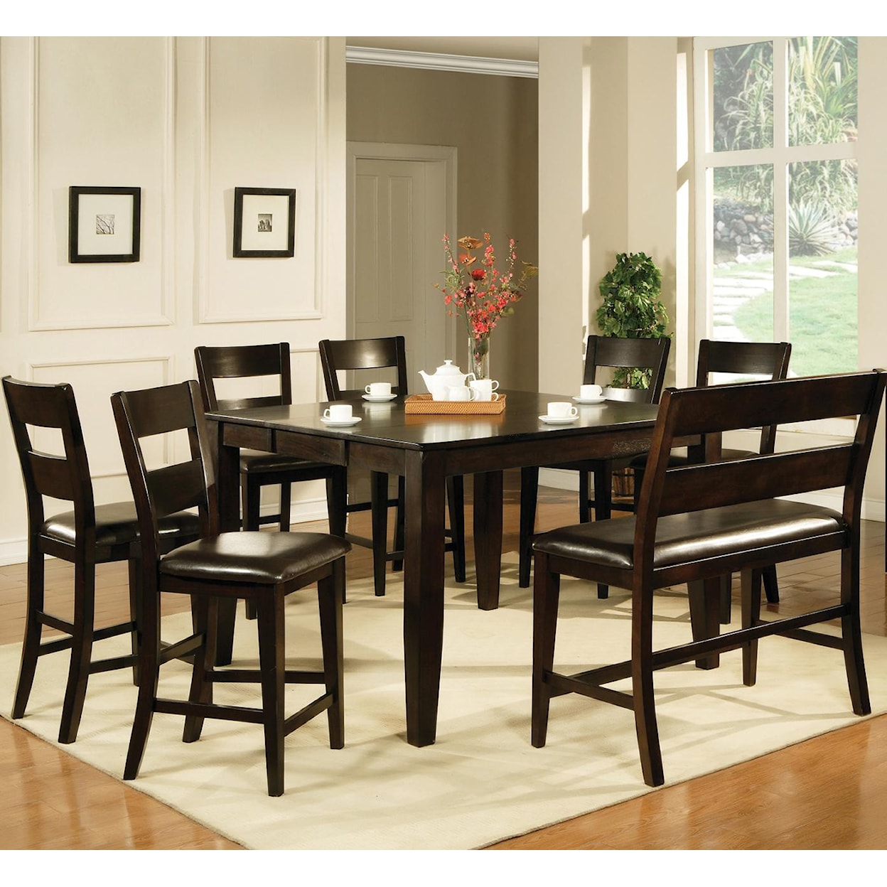 Steve Silver Victoria  8 Piece Counter Height Dining Set