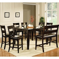 8 Piece Counter Height Dining Set with Bench