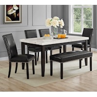 Transitional Table and Chair Set with Bench